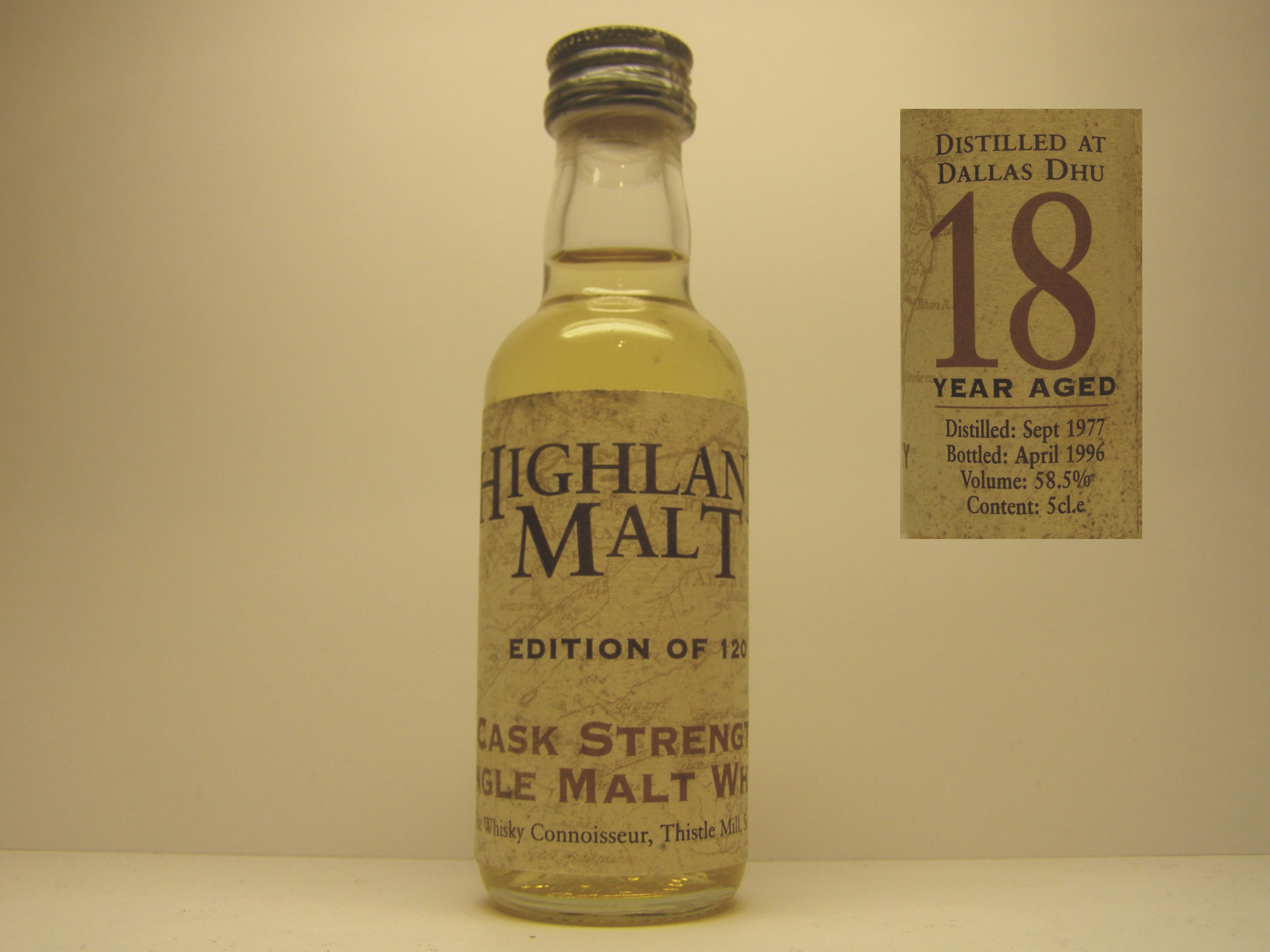 HIGHLAND MALT CSSMW 18yo 1977-1996 "Whisky Connoisseur" 5cl.e 58,5%
